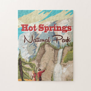 Puzzle Cartel de viaje al Parque Nacional Hot Springs