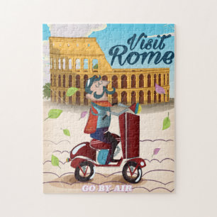 Puzzle Cartel de viaje de dibujos animados de Roma