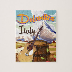 Puzzle Cartel de viaje de Dolomitas Italia