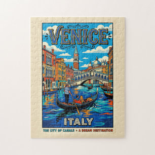 Puzzle Cartel de viaje de estilo vintage de la ciudad de 