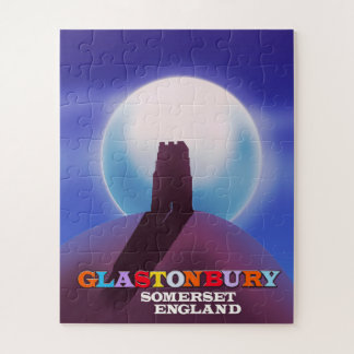 Puzzle Cartel de viaje de Glastonbury Tor Somerset