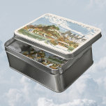 Puzzle Cartel de viaje de la bahía de San Francisco<br><div class="desc">Afiche de viaje o etiqueta de equipaje del ilustracion Vintage de Estados Unidos de América desde San Francisco,  California,  con vistas al horizonte desde la bahía hacia un ferry,  la ciudad y la Torre Coit a lo lejos.</div>