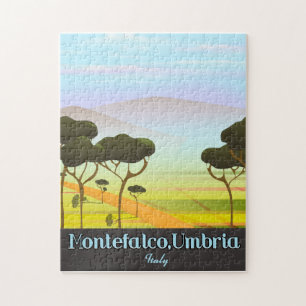 Puzzle Cartel de viaje de Montefalco, Umbría