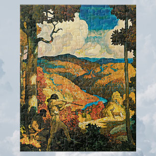 Puzzle Cartel de Viaje de Vintage NC Wyeth, En Old Kentuc