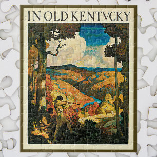 Puzzle Cartel de Viaje de Vintage NC Wyeth, En Old Kentuc