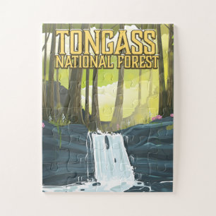 Puzzle cartel de viaje del bosque nacional Tongass
