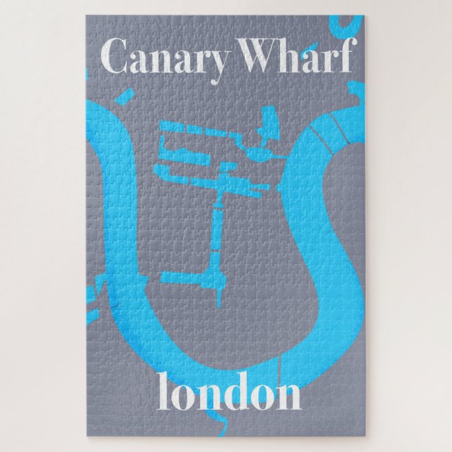 Puzzle cartel de viaje del mapa de canary wharf london (Vertical)