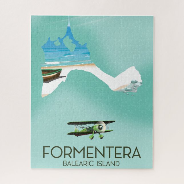 Puzzle Cartel de viaje del mapa de la isla balear de Form (Vertical)