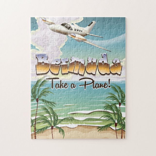 Puzzle Cartel de viaje en avión a Bermudas (Vertical)