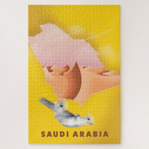Puzzle Cartel de viaje ilustrado de Arabia Saudita.