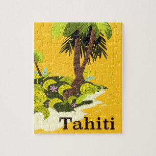 Puzzle Cartel de viaje retro de Tahití