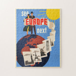 Puzzle Cartel de viaje Ver Europa Siguiente,