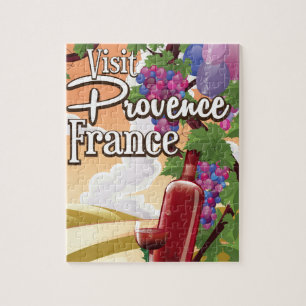 Puzzle cartel de viaje viñedo de Provenza Francia
