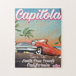 Puzzle Cartel de viaje vintage de Capitola California