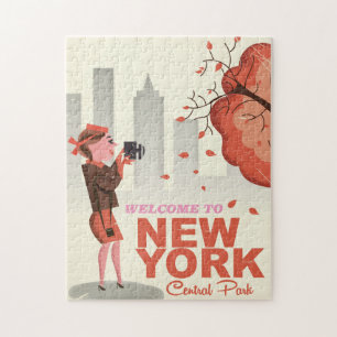 Puzzle Cartel de viaje vintage de Central Park de Nueva Y