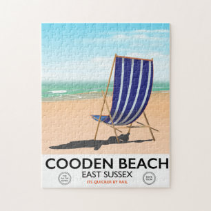 Puzzle Cartel de viaje vintage de Cooden Beach East Susse