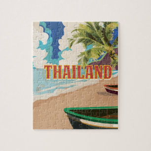 Puzzle Cartel de viaje vintage de Tailandia