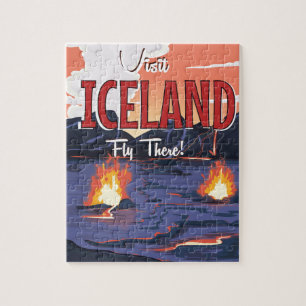 Puzzle Cartel de viaje vintage de Visita Islandia