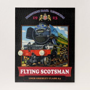 Puzzle Cartel vintage de la locomotora de vapor Flying Sc