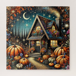 Puzzle Casa Acogedora Con Calabazas Festivas