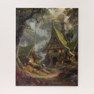 Puzzle casa de bosque de fantasía