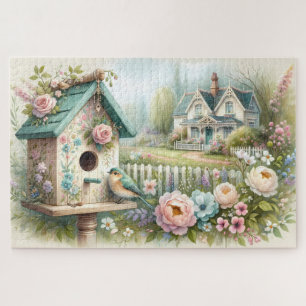 Puzzle Casa de campo con jardín floral
