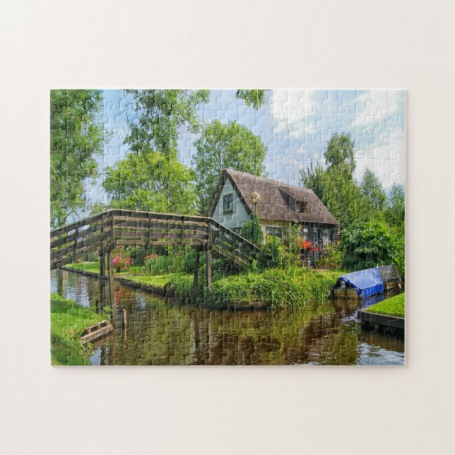 Puzzle Casa de Campo Giethoorn Holanda. (Horizontal)