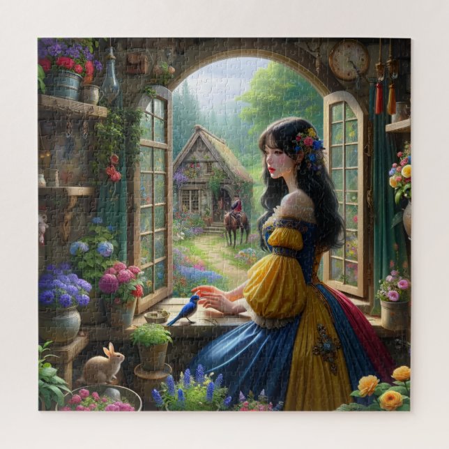 Puzzle Casa de Cuentos de Hadas Princesa Esperando a su P (Vertical)
