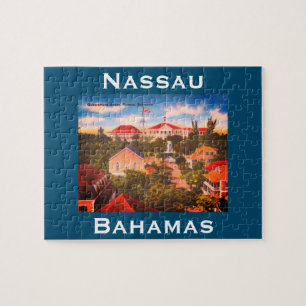 Puzzle Casa de gobierno, Nassau, Bahamas, foto vintage