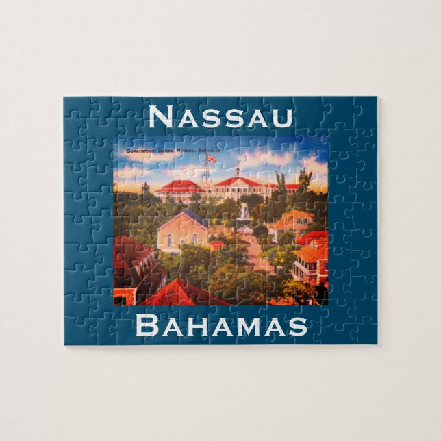 Puzzle Casa de gobierno, Nassau, Bahamas, foto vintage (Horizontal)