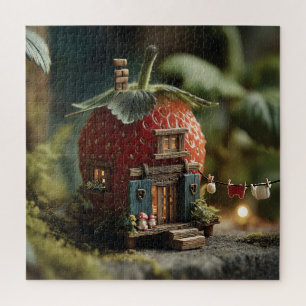 Puzzle Casa de Hada de Fresa con Línea de Tendido en Mini