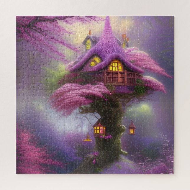 Puzzle Casa de Hadas Fantasía Flor de Cerezo (Vertical)