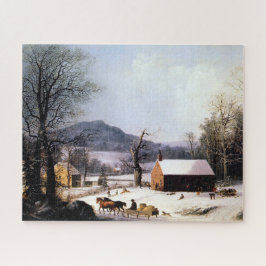 Puzzle Casa de la Escuela Roja Invierno George Henry Durr