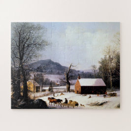 Puzzle Casa de la Escuela Roja Invierno George Henry Durr