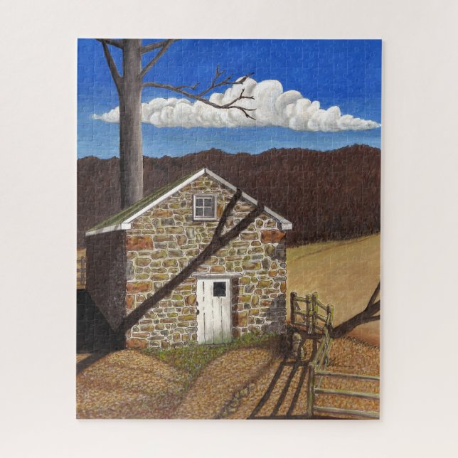 Puzzle Casa de primavera colonial de piedra (Vertical)