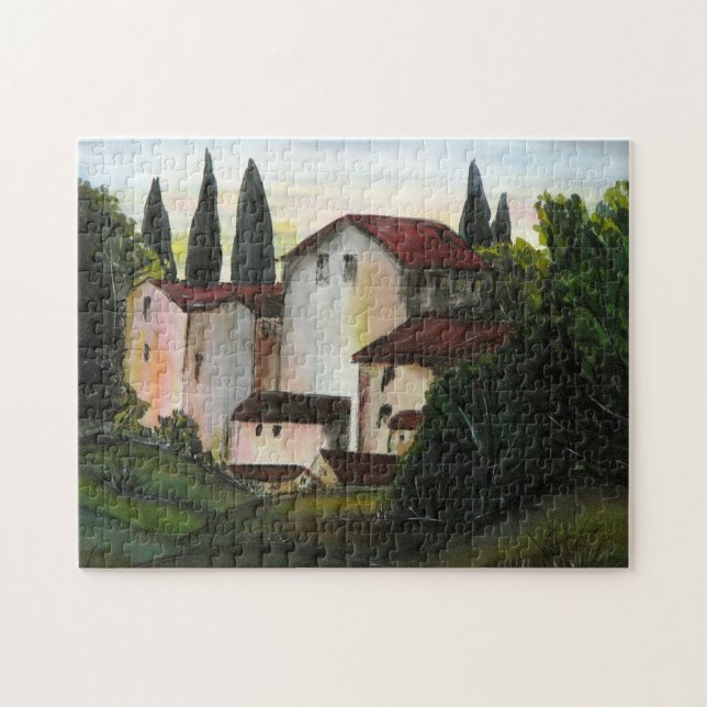 Puzzle Casa de Pueblo Dibujo Toscana italia Campo (Horizontal)