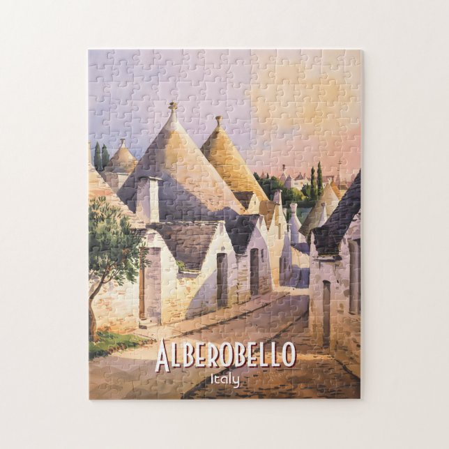 Puzzle Casa de Trulli personalizada de Alberobello Acuare (Vertical)