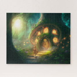 Puzzle Casa del árbol del bosque de fantasía para niños