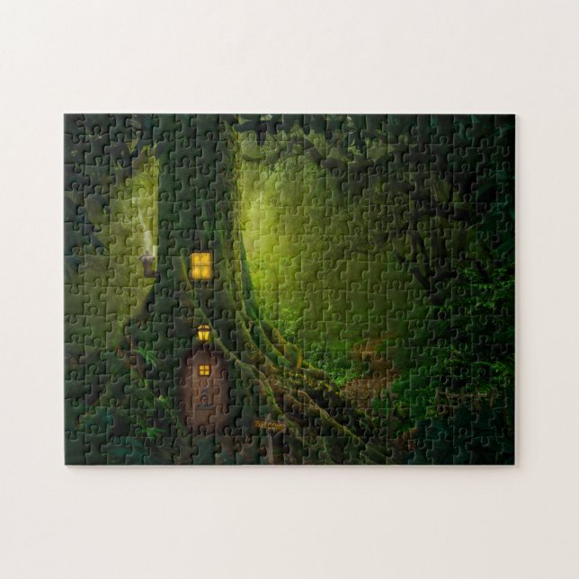 Puzzle Casa del árbol del bosque encantado (Horizontal)