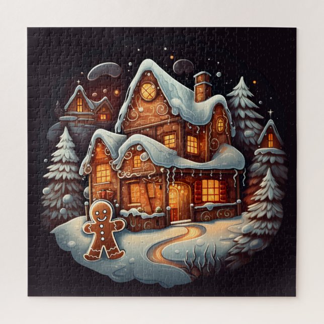 Puzzle Casa del hombre de Gingerbread de Navidad (Vertical)