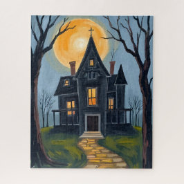 Puzzle Casa embrujada | Acuarela de Halloween espeluznant