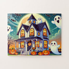 Puzzle Casa embrujada con simpáticos fantasmas