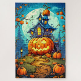 Puzzle Casa embrujada festiva y linda | Feliz Halloween