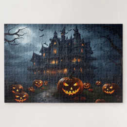 Puzzle Casa embrujada y calabazas Jack-O