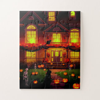 Puzzle Casa espeluznante en la noche de Halloween