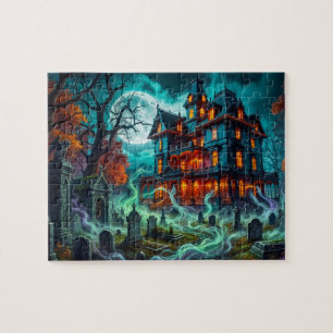 Puzzle Casa espeluznante junto al cementerio embrujado