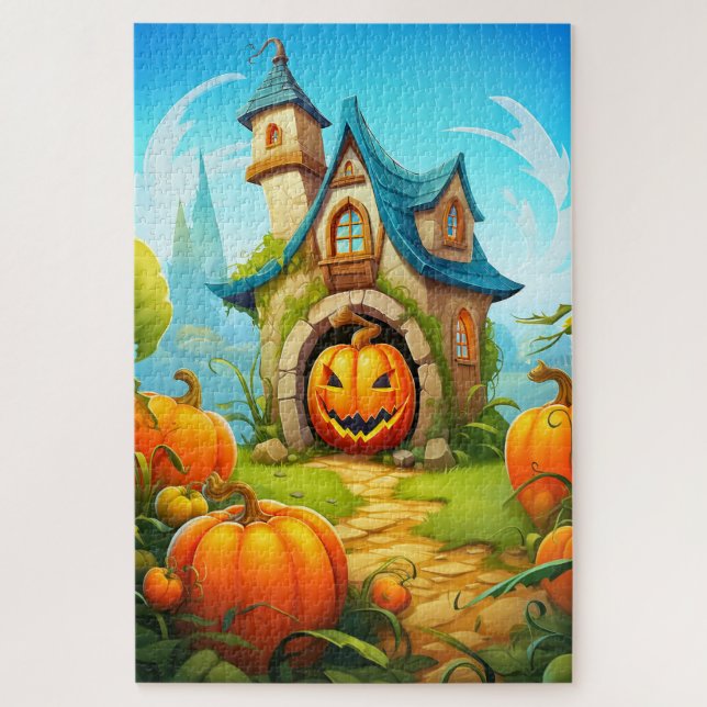 Puzzle Casa festiva embrujada | Feliz Halloween (Vertical)