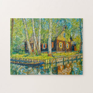 Puzzle Casa impresionista de Spreewald junto a un canal t
