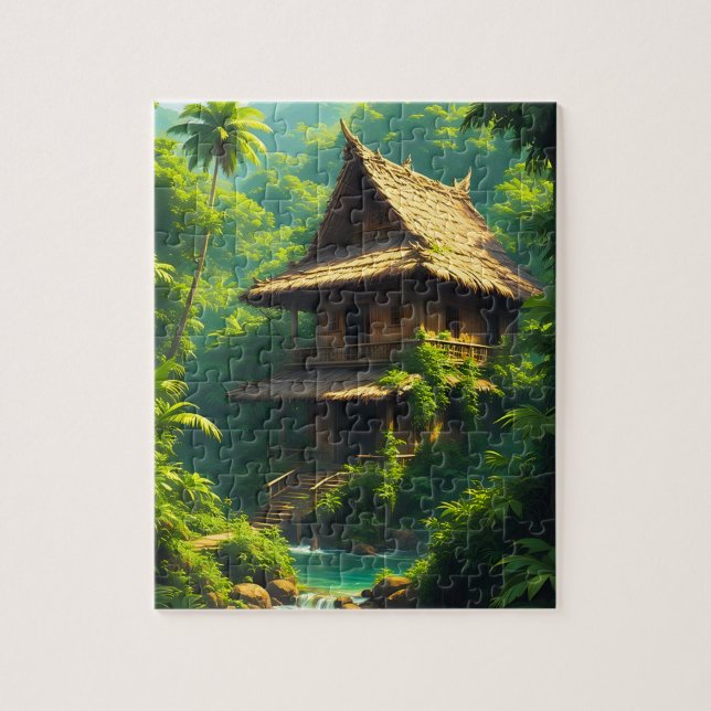 Puzzle Casa junto al río - Una casa junto al río (Vertical)