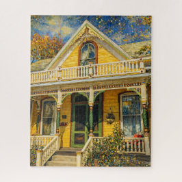 Puzzle Casa Victoriana Amarilla de Fantasía